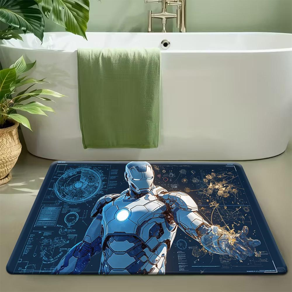 Marvel Printed Doormat Featuring Iron for Man, Captain America, Hulk, and Other Superhero Designs. Suitable for Living Room, 40x60cm( 15x23in )