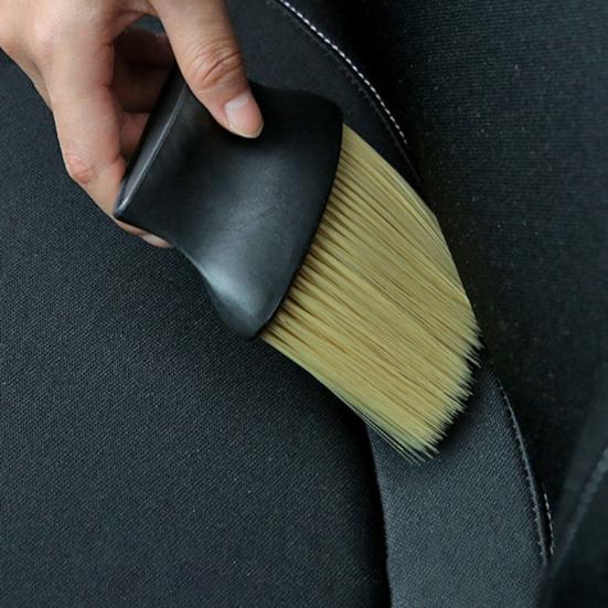 High Density Soft Bristle Car Dust Removal Brush Auto Air Conditioning Vents Interior Brush Ergonomic Handle Cleaning Brush