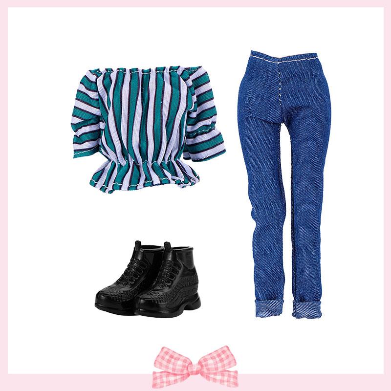 1/6 Κούκλες Ρούχα Κοντά Τοπ Τζιν Σύνολο Παπούτσια Γυαλιά Ηλίου Τσάντα Πλάτης για Κούκλες BJD 30 εκ. Αξεσουάρ Παιδικά Παιχνίδια Δώρα για Κορίτσια