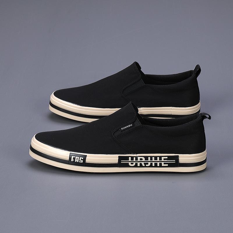 Summer Casual Men's Shoes Men's Canvas Overshoes Korean Trend One Pedal Shoes Joker Casual Flat Shoes.