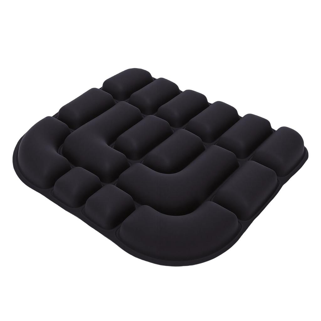 Inflatable Seat Cushion Comfortable Adjustable 3D Air Travel Cushion Portable Black Chair Pad for Driving Office Work