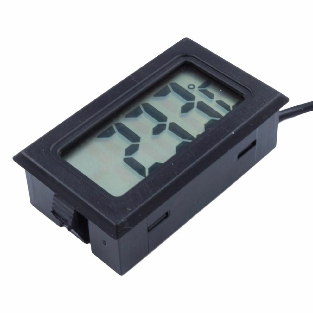 Mini Thermometer Temperaturanzeige Digital mit Fühler 1m - 5m schwarzes Kabel