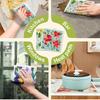 6PCS Patterned Swedish Dishcloths Biodegradable Eco-Friendly Dish Towels Reusable Absorbent Kitchen Washable Cleaning Cloths
