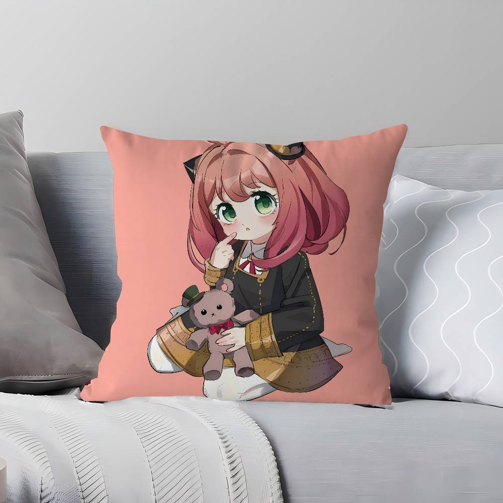 Anime Anya Forger Cushion Cover Inches Farmhouse Decor Home Throw Pillow Covers For Couch Decorations