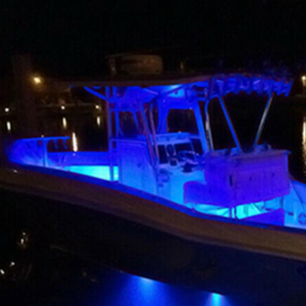 1-4pcs Blue+White Marine Boat LED Deck Courtesy Lights Waterproof Stern Transom Lamp