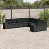 VidaXL Garden Lounge Set with Cushions 10 Pcs, Patio Sofas, Patio Furniture Set, Outdoor Furniture, Black 3255442