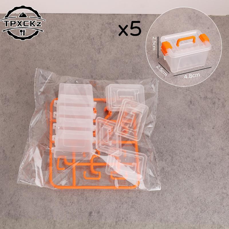 5Pcs Portable Organizer Case Dollhouse Transparent Plastic Storage Box Household Lightweight Storage Boxes