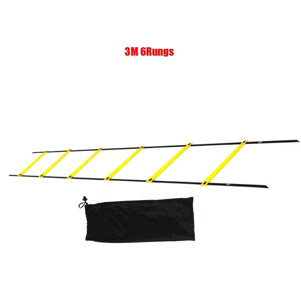 Yellow Agility Training Ladder Adjustable Rungs Speed Ladder Fitness Feet Speed