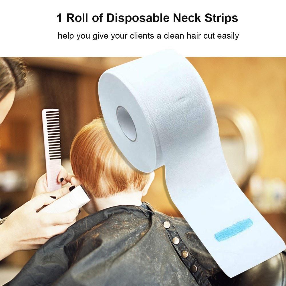 100 Stück/Rolle Einweg-Halsstreifen, Papierkragen, für Friseure, dehnbar, Friseur-Halsstreifen zum Haarschneiden