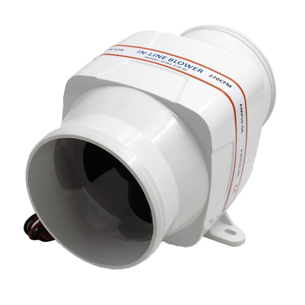 High Flow 270 CFM Bilge Inline Air Blower Moisture Resistant Ventilation Fan for Boat Engine Compartment 12V