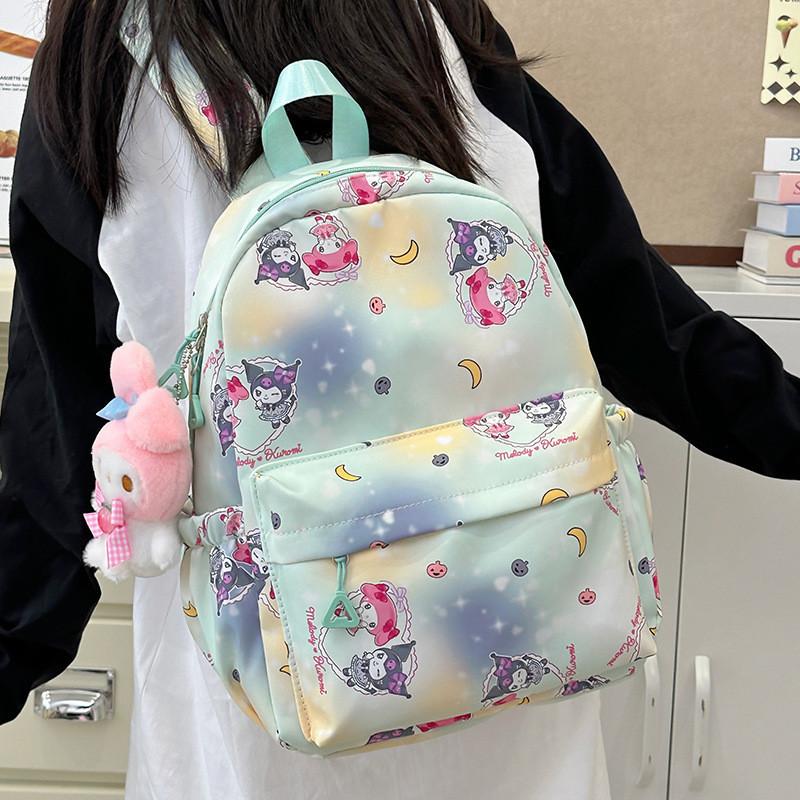 Adorable Nylon Backpack For Kids Cartoon Pattern Unisex Lightweight School Bag