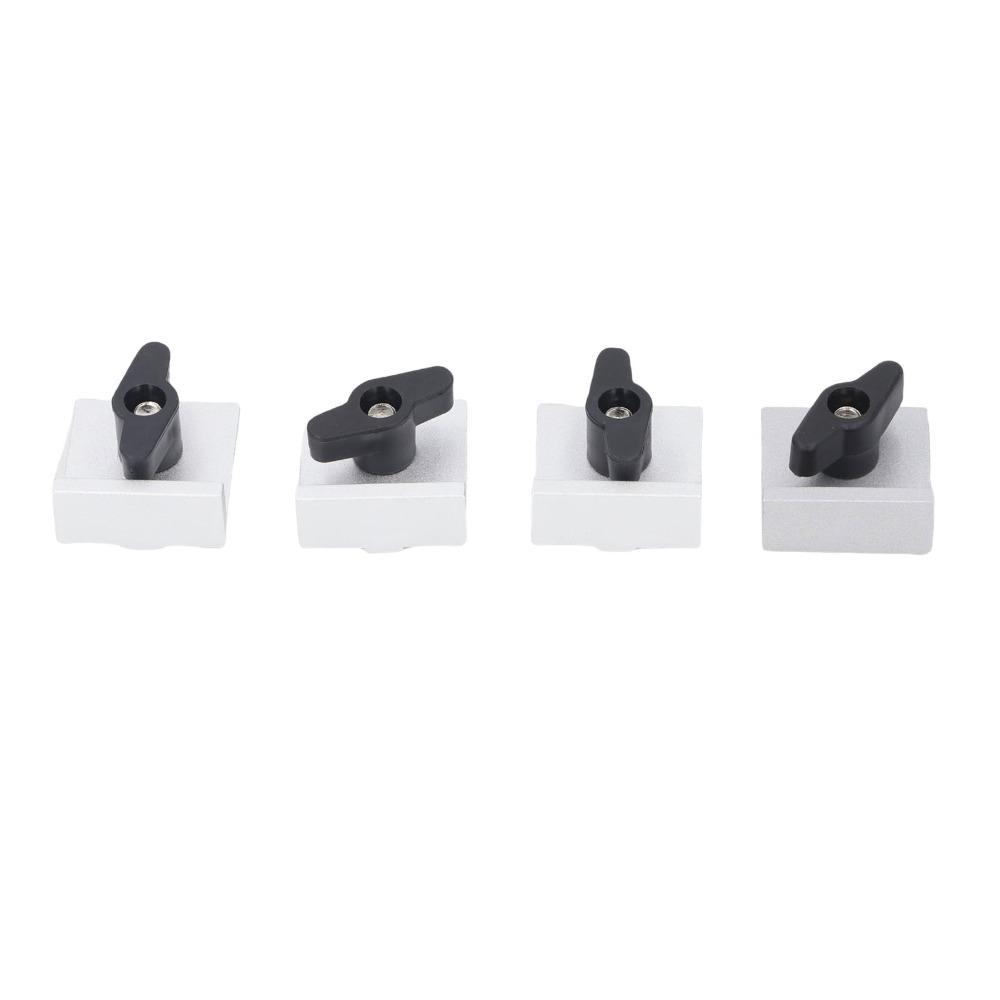 4pcs With Knobs Woodworking Stop Block Aluminum Alloy Universal Stop Block Light Machining