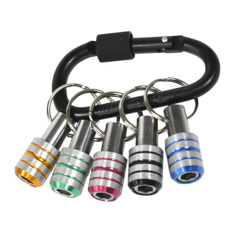 Aluminum Alloy 6pcs Color Keychain Extension Rod for Drill Storage
