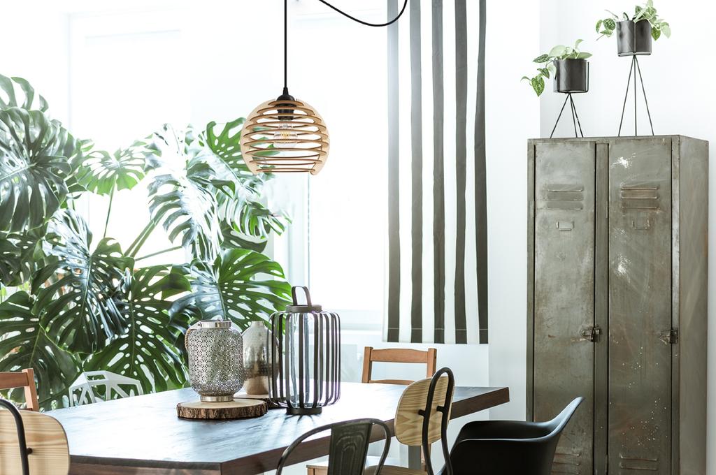 Hanging Lamp, Ceiling Chandelier, Wooden, Led Lampshade