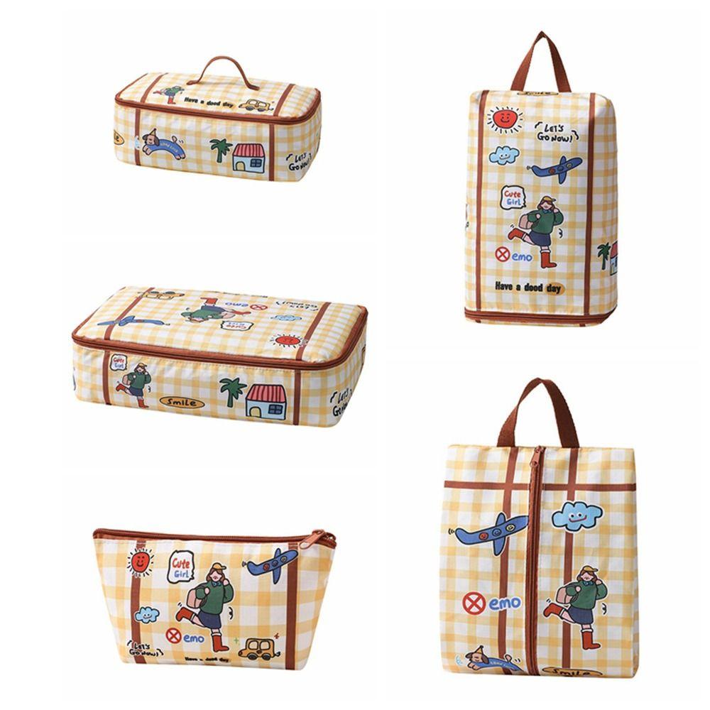 5Pcs/set Large Capacity Travel Storage Case Cartoon Luggage Storage Organizer  Travel Accessories