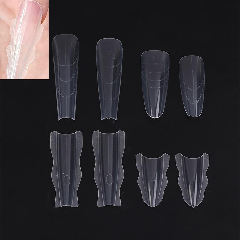 60Pcs Sandwich Nails Forms Nail Mold For Quick Nails Extension Plastic Nail Form Tools For Beginners Professionals Women