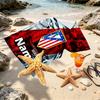 Custom Name Personalized football team Print Beach Towel, for Trip Camping Beach Party Home Decor, Birthday Gift for Family & Friends
