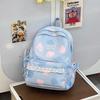 Cartable Nouveau Sac à Dos à Pois en Dentelle Coréen Léger Polyvalent Décontracté Grande Capacité Mode Sac à Dos pour Étudiant Trajet Scolaire