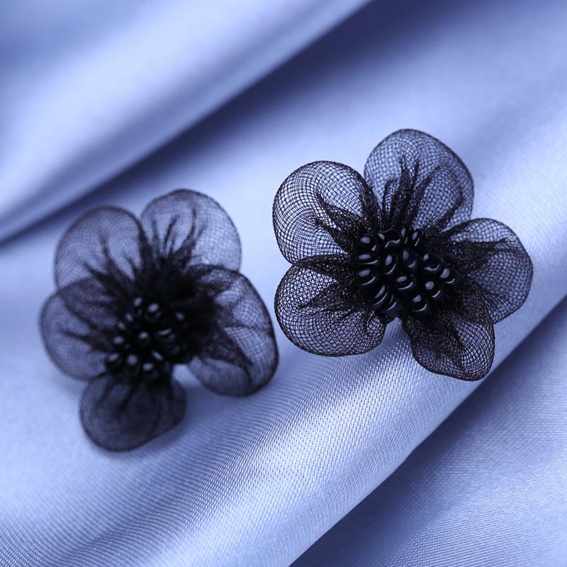 

FEEYOO черные серьги-гвоздики для женщин и девочек, модные модные серьги с цветком, ювелирные изделия, подарок чёрный