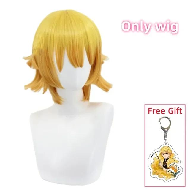 Anime Agatsuma Zenitsu Cosplay Kostuum Kimono Halloween Kleding Party Uniform Pruik Vrouwen Kids M