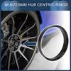 INFINAUTO Zentrierring 66.6mm ID 72.6mm AD Auto Radnabe Ring ABS Kunststoff Schwarz 4 Stück