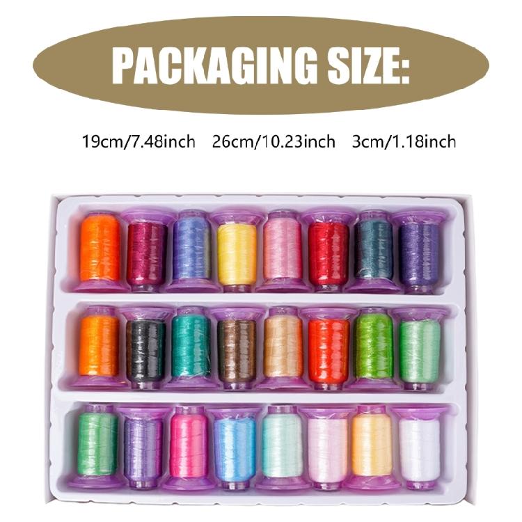 Embroidery Thread for Sewing Machine Hand Stitching 24 Spools of Polyester Thread Embroidery Machine Thread 300yds Each