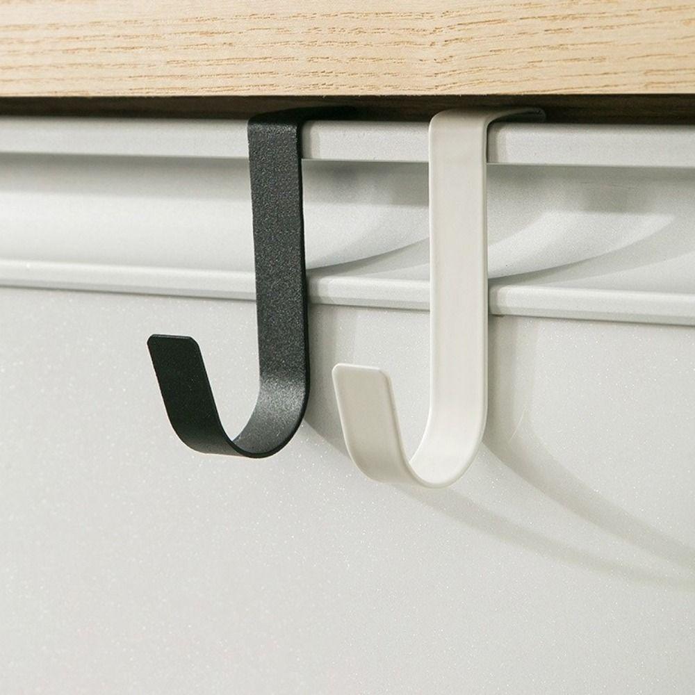 4Pcs Hole Free S-Shaped Stainless Steel Hook Simple Multi-functional Door Back Storage Rack Durable Towel Hanger Bathroom