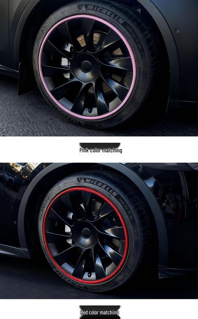 Protetor de Cubo de Roda 20" para Tesla Model Y: Capa de Pneu Bicolor de Cobertura Total para Modelos 2019-2024.