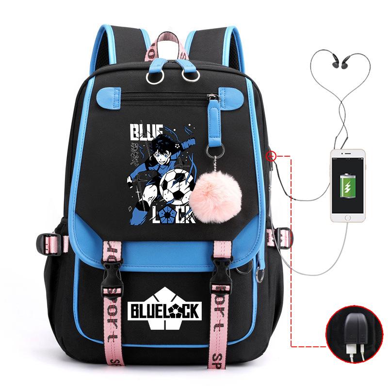 Anime Peripheral Teen Trend Backpack Multifunctional Usb Casual Student School Bag