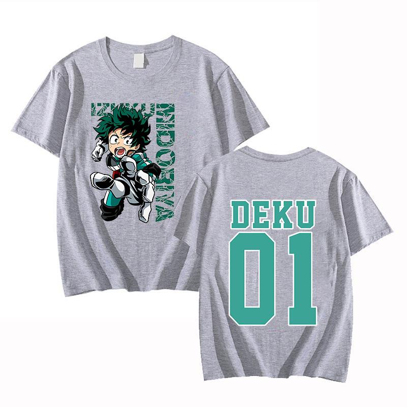 Hot Anime Deku Printed Women Men Summer Short Sleeve Tee Shirts Round Neck Casual Fashion Y2k Unisex Tops