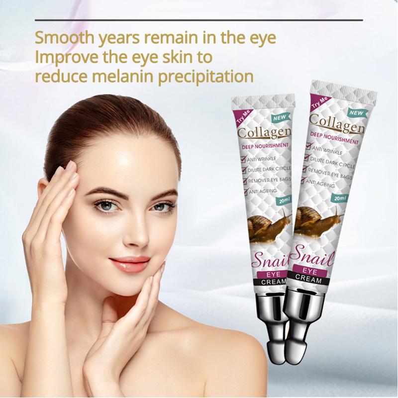 Snail Eye Cream Nourishing Dry Skin Fade Fine Lines Brighten Eye Collagen Cream Remove Dark Circles Eye Bags Skin Care Eye Bal