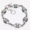 Pretty Aquamarine 925 Silver Plated Bracelet 8" Handmade Jewellery Trendy b8C16