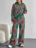 1116 European and American Autumn/Winter Casual Color Patchwork Long-Sleeve Set, Women's Hoodie and Long Pants Set