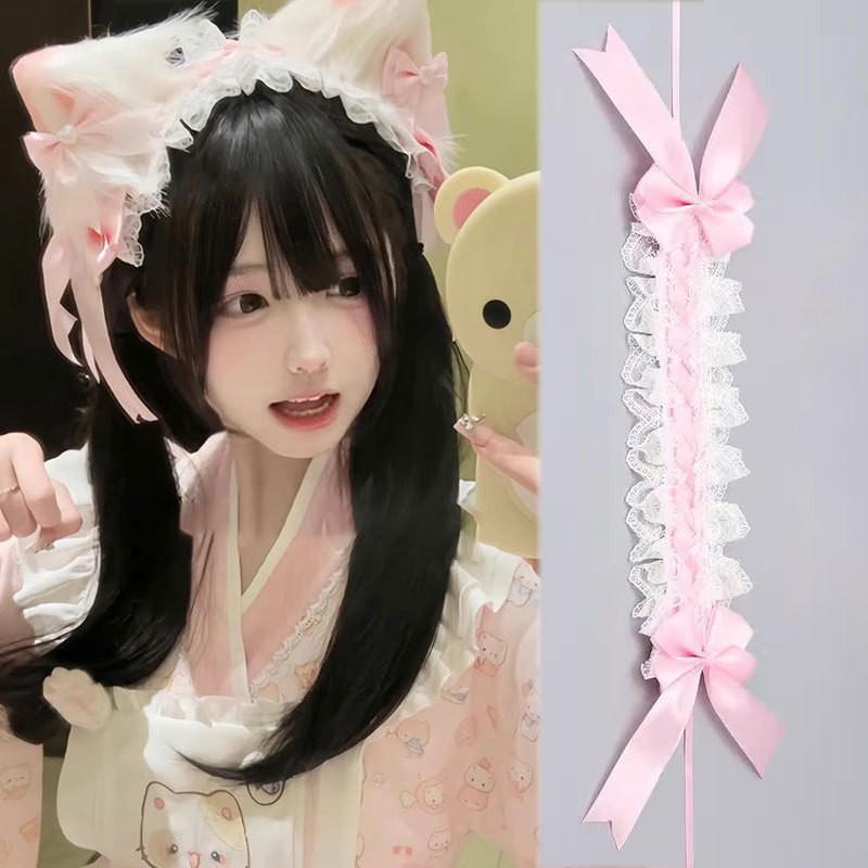 Gothic Lolita Cosplay Headwear Sweet Lovely Girl Harajuku Subculture Wing Angel Lace Flounce Fold Headband Hair Accessories