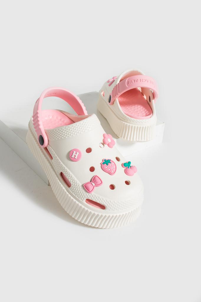 Sandale Jibbitz Eva Comfort pentru damă cu talpă înaltă DNZ224-24Bej pudră