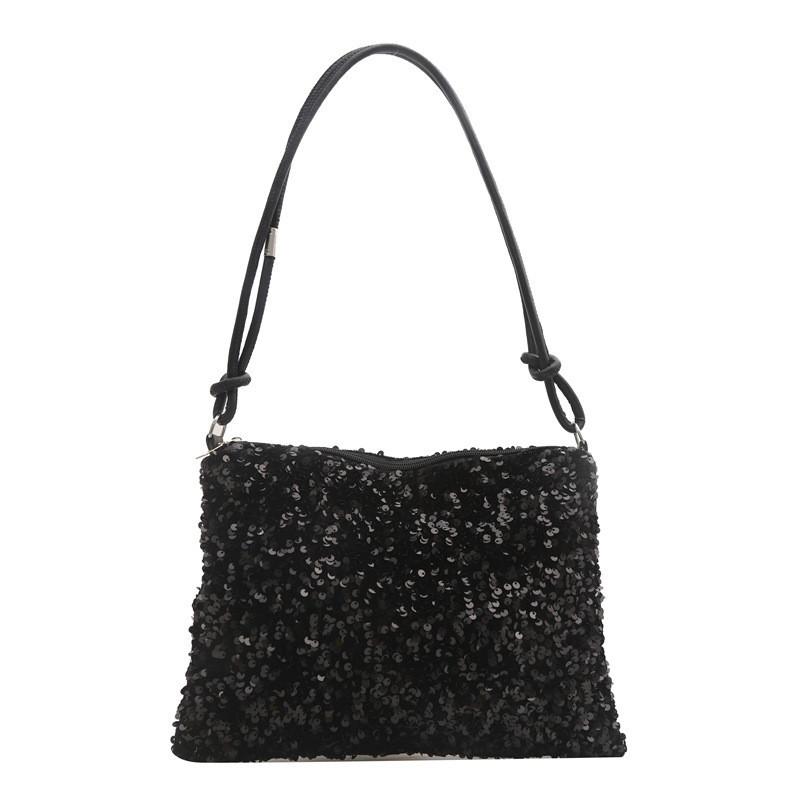 Trendy Sequin Handbag Women's 2024 Spring Latest Fashion Big Capacity Armpit Shoulder Bag Popular Small Square Bag