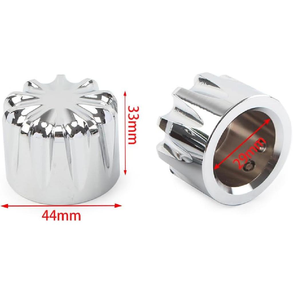 Cnonee1 Pair CNC Chrome Front Axle Nut Cover Bolt Cap for Harley Davidson Touring, Electra Glide, Road Glide, Street Glide, Fat Bob, Night Train, For