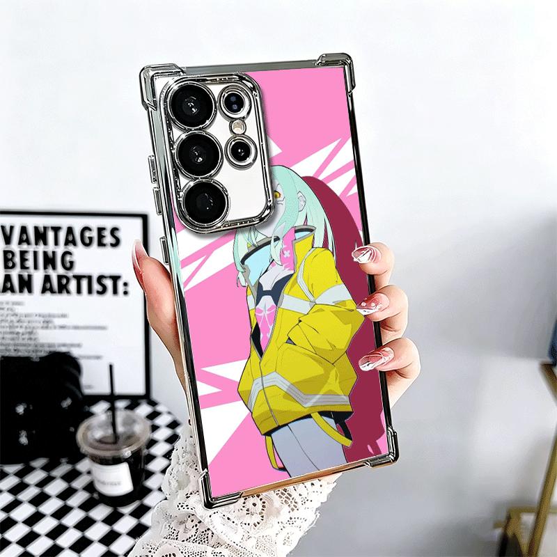 

E-Edgerunners Anime Rebecca Soft Phone Case For Samsung Galaxy S26 Ultra S25 Edge S24 FE S23 Plus S22 S21 + S20 Plating Anti-Fal Samsung S25 FE