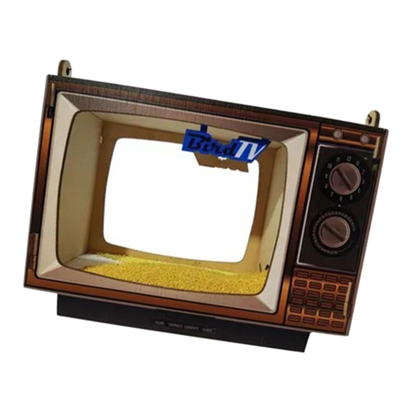 

Деревянная кормушка для птиц в форме телевизора для украшения сада и кормления диких птиц, экологичный дизайн, станция для кормления птиц