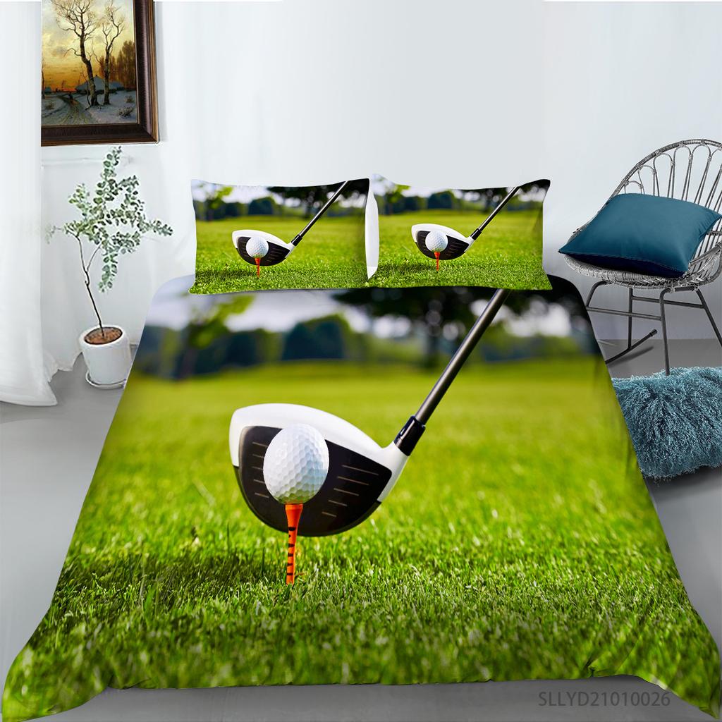 Golf 3D Digital Printing Polyester Bedding Two Or Three-Piece Set Can Be Mixed Batch
