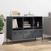 VidaXL Buffet anthracite 101,5x39x73,5 cm acier laminé à froid, meuble de rangement, meuble de rangement de cuisine, meuble 851366