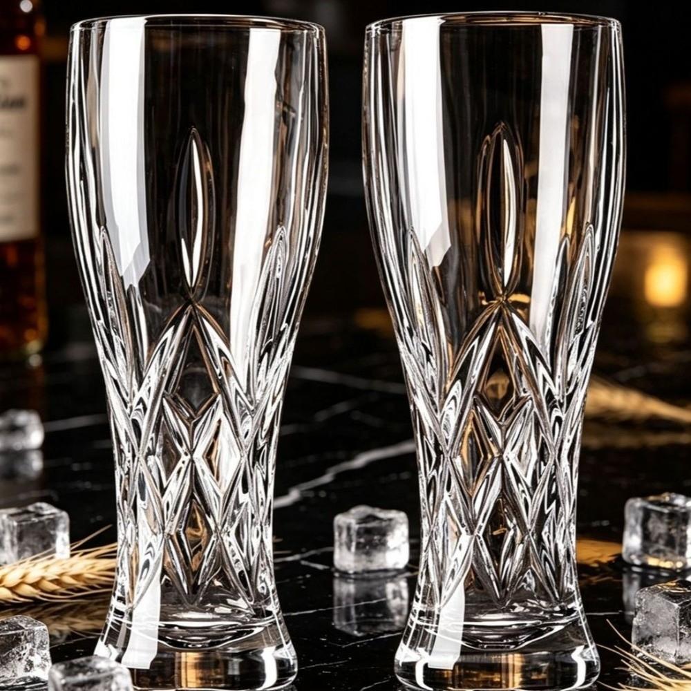 Thickened Glass Beer Mug 300/560ml Ice Coffee Cup Creative Juice Glass Restaurant