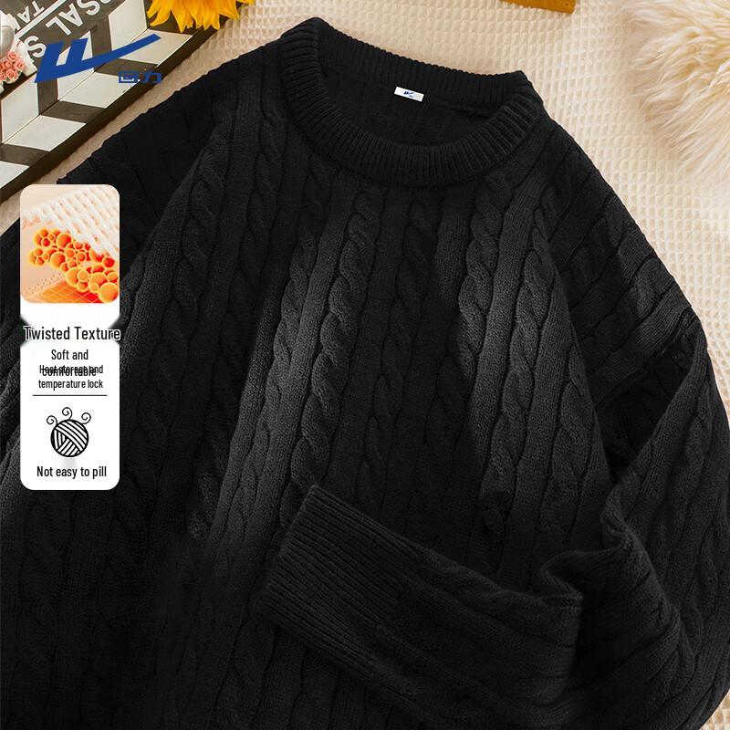 

Warrior Men s Thick Cable Knit Crew Neck Sweater XL