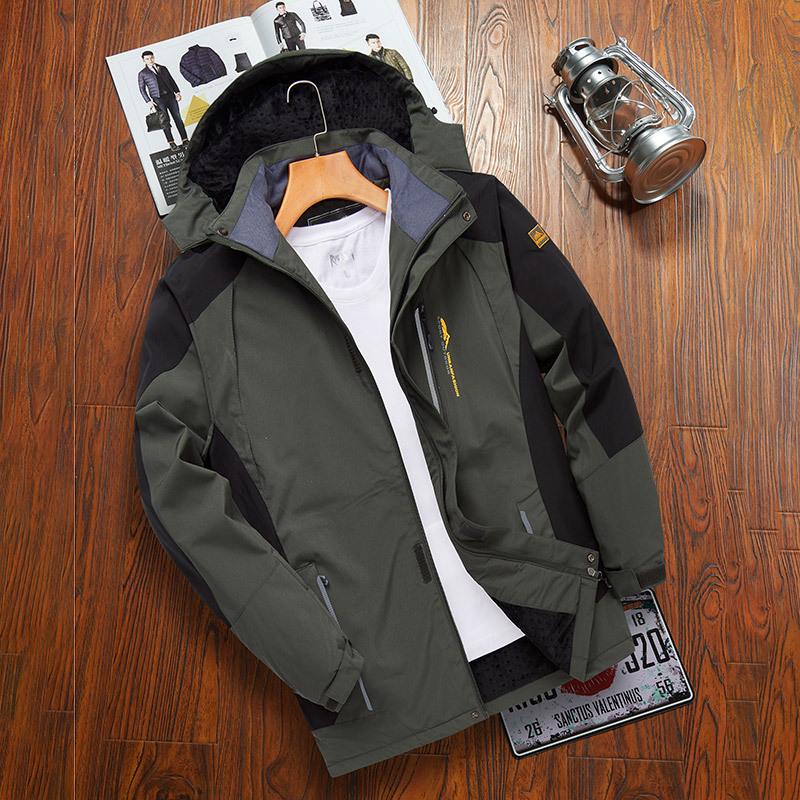 Men s Outdoor Softshell Jacket - Warm Winter Cycling  Mountaineering Outerwear, Plus Size with Team LOGO. 2XL