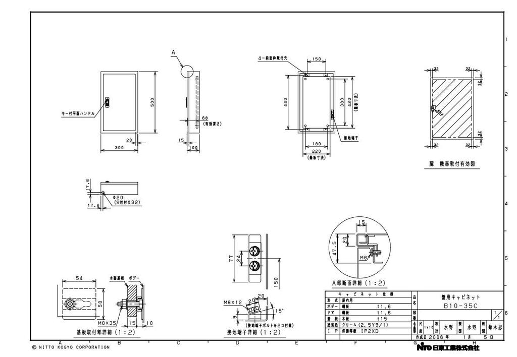 Nitto Kogyo Panel Cabinet, Surface Type, B10-35C