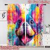 2D flat printing 2pcs Curtain Curtains Colorful Bulldog Portrait Digital Printed Polyester Drapes Festive Curtains Perfect for