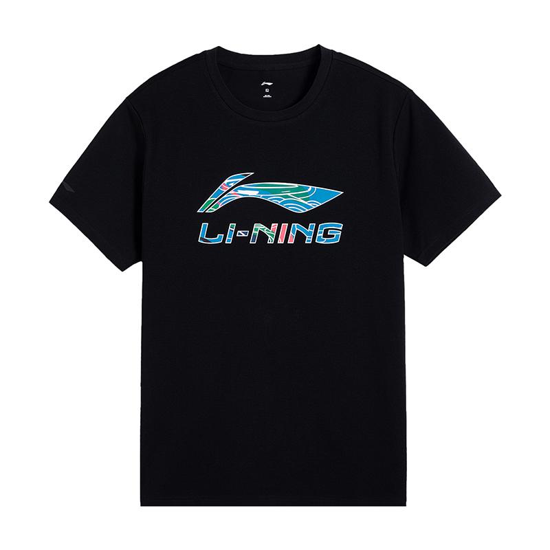 Li-Ning Versatile Fashion Casual Breathable Short Sleeve T-Shirt Unisex Tops Black AHSW845-1 S
