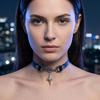 Guler Choker Punk Stea Stil Întunecat Colier Choker din Piele Ecologică Neagră pentru Iubitorii Stilului Gotic Femei Festivaluri Muzicale Petreceri Tematice