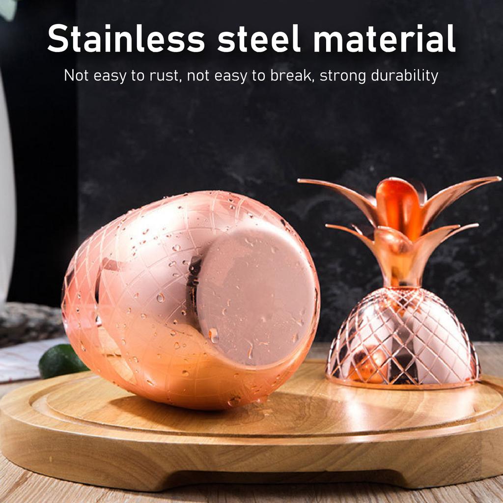 Cocktail Shaker Pineapple Shape Stainless Steel Polished Smooth Surface 500ml Drinking Shaker for Home Bar