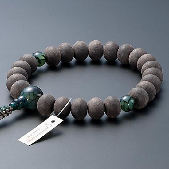 Buddhist Altar Shop Takita Shoten Buddhist Prayer Beads, Jodo Shinshu Buddhist Formal Prayer Beads [For Men], Ebony (Plain), Mandarin Orange Beads,